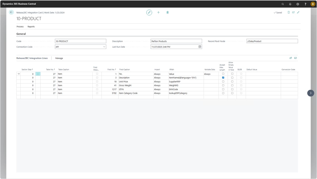 Perfion PIM Microsoft Dynamics 365 Business Central Integration
